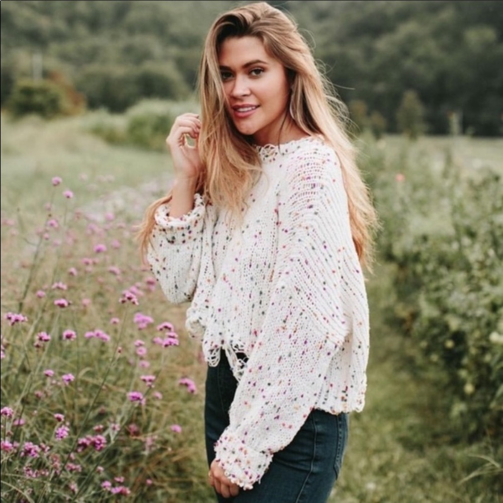 HP 🎉 Honey Punch Dotted Chenille Sweater